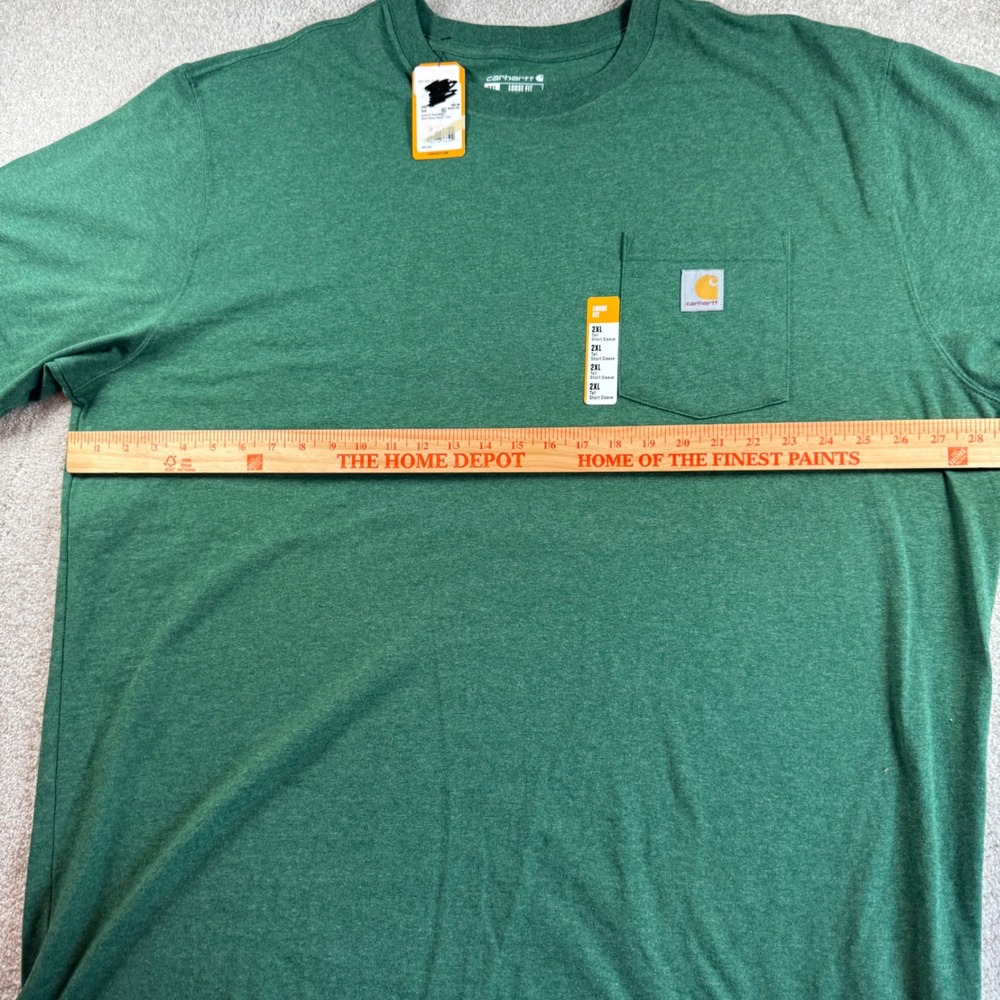 Carhartt Mens K87 Fit Pocket T-Shirt 2 Pack Navy Green 2XL Tall NWT - Picture 11 of 12